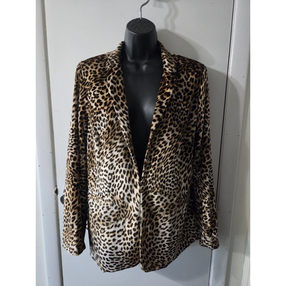 Libby Edelman Luxurious Velvet Blazer, Leopard Print | Women's Size M